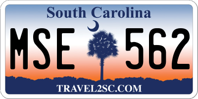 SC license plate MSE562