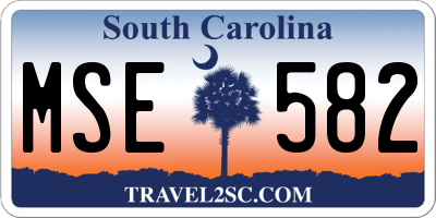 SC license plate MSE582