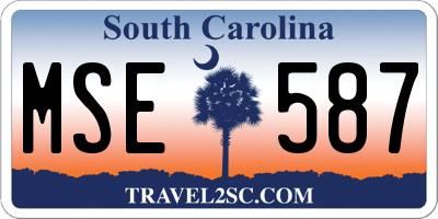 SC license plate MSE587