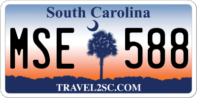 SC license plate MSE588