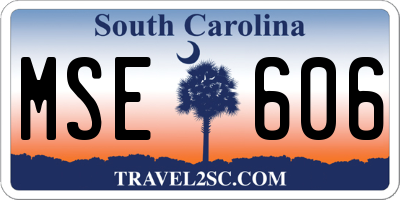 SC license plate MSE606