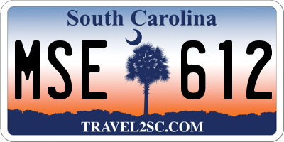 SC license plate MSE612