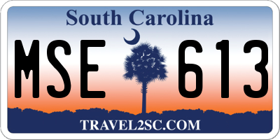 SC license plate MSE613