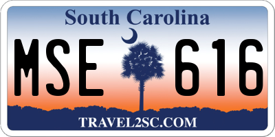 SC license plate MSE616