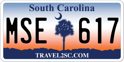 SC license plate MSE617