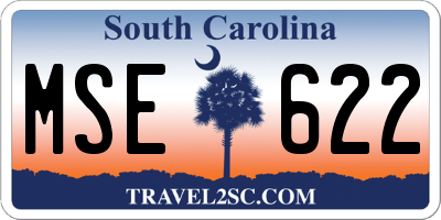 SC license plate MSE622