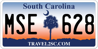 SC license plate MSE628