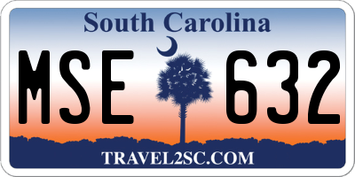 SC license plate MSE632