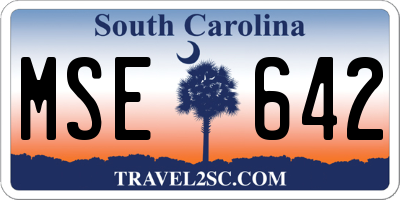SC license plate MSE642