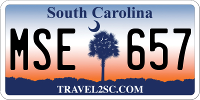 SC license plate MSE657
