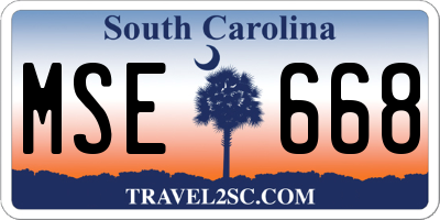 SC license plate MSE668