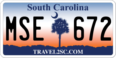 SC license plate MSE672