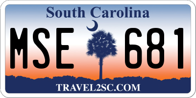 SC license plate MSE681