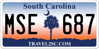 SC license plate MSE687