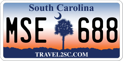 SC license plate MSE688