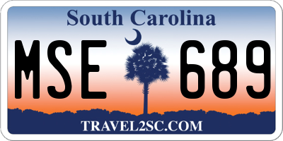 SC license plate MSE689