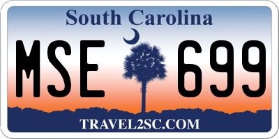 SC license plate MSE699