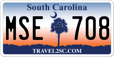 SC license plate MSE708