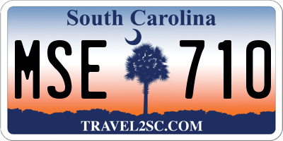 SC license plate MSE710