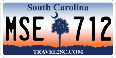 SC license plate MSE712