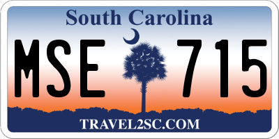 SC license plate MSE715