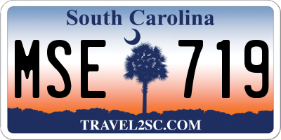SC license plate MSE719