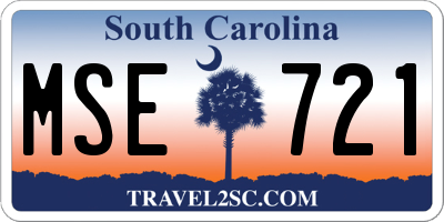 SC license plate MSE721