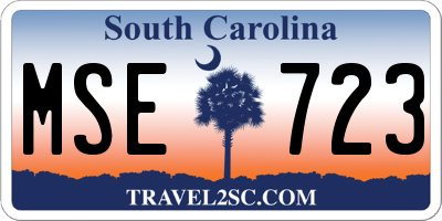 SC license plate MSE723