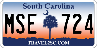 SC license plate MSE724