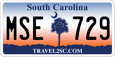 SC license plate MSE729