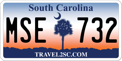 SC license plate MSE732