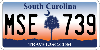 SC license plate MSE739