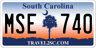SC license plate MSE740