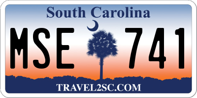 SC license plate MSE741
