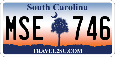 SC license plate MSE746