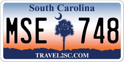 SC license plate MSE748