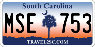 SC license plate MSE753