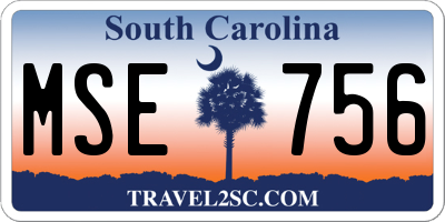 SC license plate MSE756