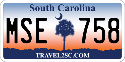SC license plate MSE758