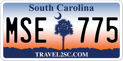 SC license plate MSE775