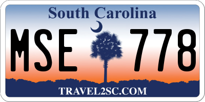 SC license plate MSE778