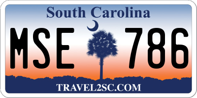 SC license plate MSE786