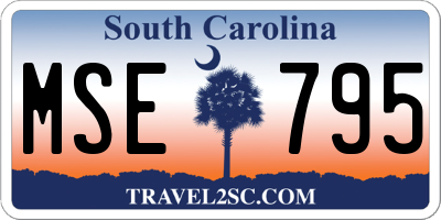 SC license plate MSE795