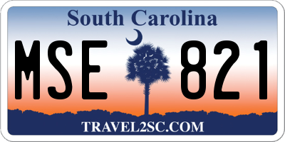 SC license plate MSE821