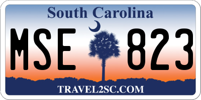 SC license plate MSE823