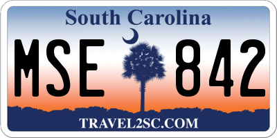 SC license plate MSE842
