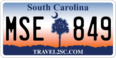 SC license plate MSE849
