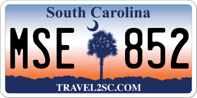 SC license plate MSE852