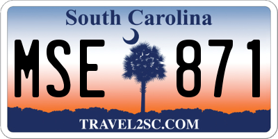 SC license plate MSE871