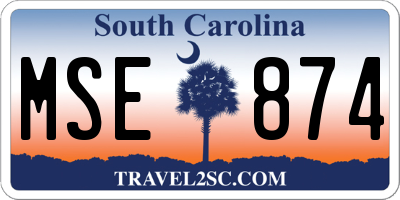 SC license plate MSE874